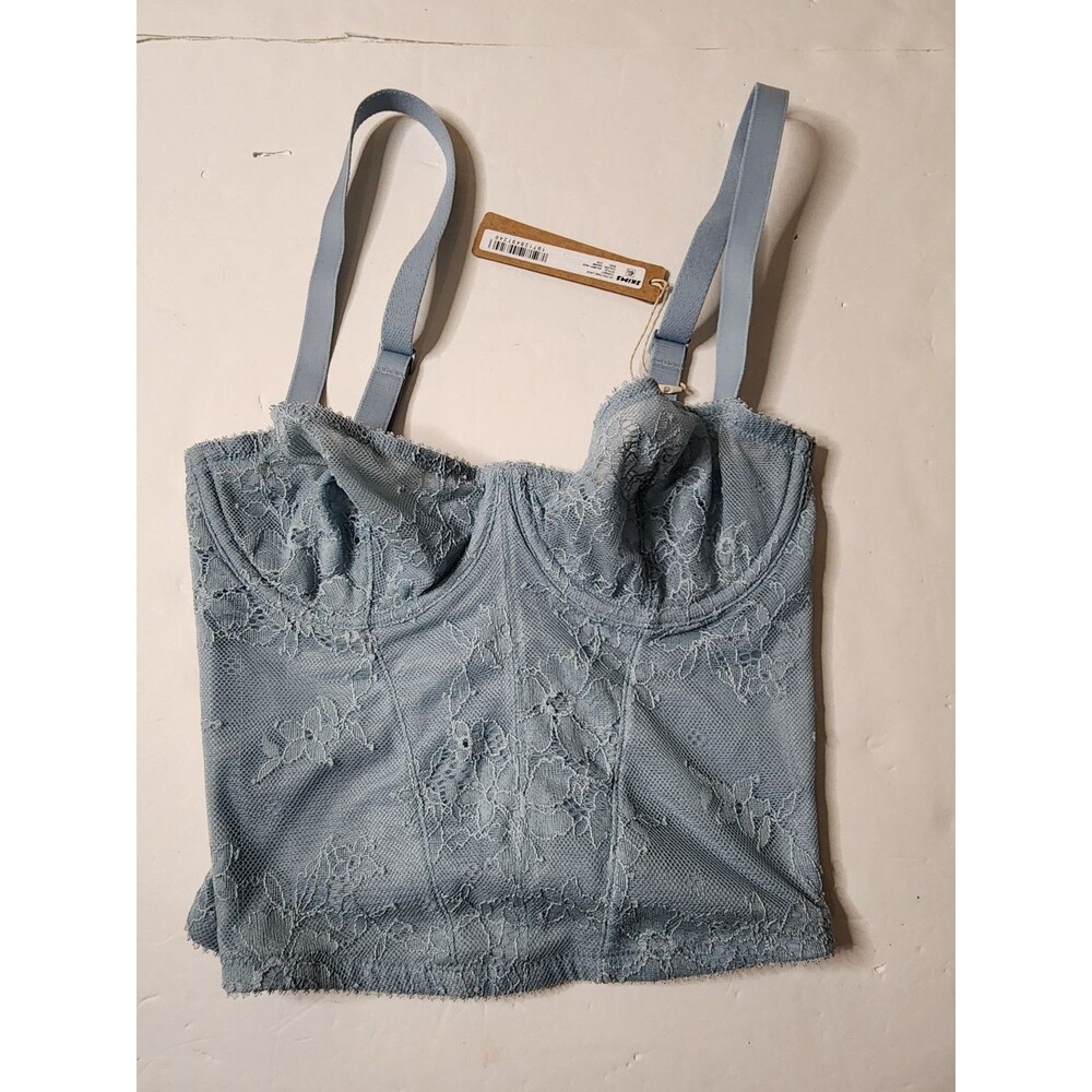 Skims Ultra Fine Lace Corset Limited Edition Denim Color XXS